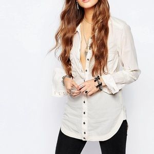 NWOT Free People “last chance” button down